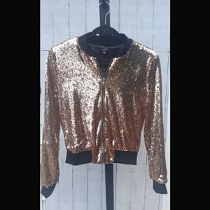 Sequined bomber jacket